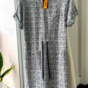 Maje tweed short dress with tie waist 36